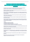 FINANCIAL RESOURCE MANAGEMENT IN HEALTHCARE &lpar;C428&rpar; QUESTIONS WITH CORRECT ANSWERS