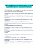 PN PHARMACOLOGY ONLINE PRACTICE 2020 B&vert;QUESTIONS WITH CORRECT ANSWERS