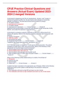 CPJE Practice Clinical Questions and Answers (Actual Exam) Updated 2023- 2024 2 merged Versions