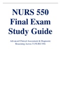 NURS 550 FINAL EXAM STUDY GUIDE