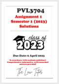 PVL3704 Assignment 1 (Solutions) Semester 1 2023 (6 April 2023) Comprehensive, informative, and well-researched answers provided in line with academic guidelines!