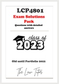 LCP4801 Exam Pack for Exam Year 2023 (Questions and Answers) Comprehensive, informative, and well-researched answers provided in line with academic guidelines.