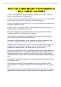 WGU C795 CYBER SECURITY MANAGEMENT II&vert;WITH CORRECT ANSWERS
