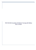 TEST BANK Essentials of Pediatric Nursing 4th Edition Kyle Carman