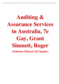 Auditing & Assurance Services in Australia, 7e Gay, Grant Simnett, Roger (Solution Manual)