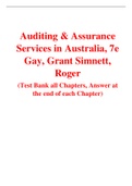 Auditing & Assurance Services in Australia, 7e Gay, Grant Simnett, Roger (Solution Manual with Test Bank)	