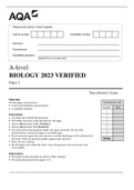 A-level BIOLOGY 2023 VERIFIED  Paper 3