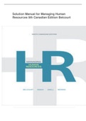 Solution Manual for Managing Human Resources 9th Canadian Edition Belcourt.