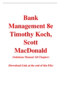 Bank Management 8e Timothy  Koch Scott MacDonald (Solution Manual)