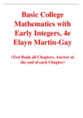 Basic College Mathematics with Early Integers&comma; 4e Elayn Martin-Gay &lpar;Test Bank&rpar;