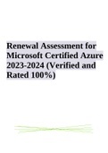 Renewal Assessment for Microsoft Certified Azure 2023-2024 (Verified and Rated 100%)