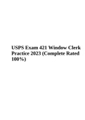 USPS Exam 421 Window Clerk Practice 2023 (Complete Rated 100%)
