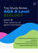 AQA A Level Biology Notes: Unit 8 - The control of gene expression (A* Achieved)