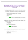  Midterm Exam Quiz Bank - NR511 &sol; NR 511 &lpar;Latest 2023 &sol; 2024&rpar;&colon; Differential Diagnosis & Primary Care Practicum - Chamberlain