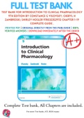 Test Bank For Introduction to Clinical Pharmacology 9th Edition By Constance G Visovsky; Cheryl H Zambroski; Shirley Hosler 9780323529112 Chapter 1-19 Complete Guide .