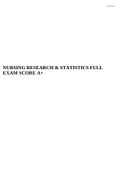 NURSING RESEARCH & STATISTICS FULL EXAM SCORE A&plus;&period;