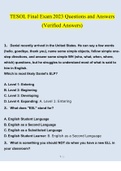 TESOL Final Exam 2023 Questions and Answers (Verified Answers)