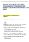ADVANCED PRACTICE NURSING&colon;  ESSENTIAL KNOWLEDGE FOR THE  PROFESSION 3RD EDITION DENISCO TEST  BANK