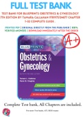 Test Bank For Blueprints Obstetrics & Gynecology 7th Edition By Tamara Callahan 9781975134877 Chapter 1-32 Complete Guide &period;