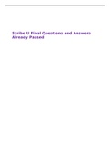 Scribe U Final Questions and Answers Already Passed