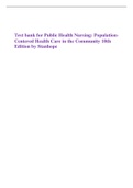 Test bank for Public Health Nursing&colon; Population-Centered Health Care in the Community 10th Edition by Stanhope