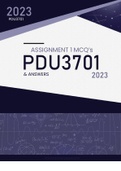 PDU3701 ASSIGNMENT 1 MCQ 2023