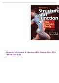 Memmler’s Structure & Function of the Human Body 12th Edition Test Bank