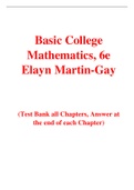 Basic College Mathematics, 6e Elayn Martin-Gay (Test Bankl)