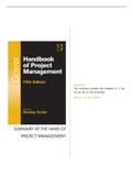 Gower Handbook of Project Management Summary, ISBN: 9781472422965 Project Management Methods and Standards (MPM-PM-PMMS-22_1)