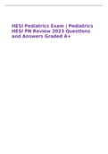 HESI Pediatrics Exam | Pediatrics HESI PN Review 2023 Questions and Answers Graded A+