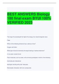 BEST ANSWERS Biology 180 final exam BYUI 100% VERIFIED 2023 
