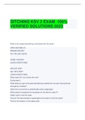 DITCHING KSV 2 EXAM  100&percnt; VERIFIED SOLUTIONS 2023 