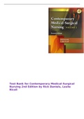 Test Bank for Contemporary Medical-Surgical Nursing 2nd Edition by Rick Daniels, Leslie Nicoll
