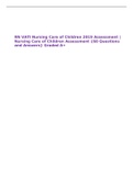 RN VATI Nursing Care of Children 2019 Assessment | Nursing Care of Children Assessment {60 Questions and Answers} Graded A+