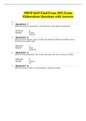 Walden University - NRNP 6635 Final Exam 2021&comma; Latest Questions and Correct Answers