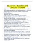 Davies Echo Questions and Complete Solutions