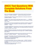 ANCC Test Questions With Complete Solutions From The Book