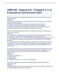 ARM 400 - Segment B - Chapters 4, 5, & 6 Questions and Answers 2023