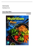 Test Bank - Nutrition & You, 6th Edition (Blake, 2023), Chapter 1-16 | All Chapters