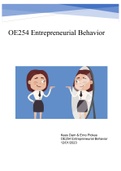 Case uitwerking OE264 Entreprenreurial Behavoir  &lpar;OE264&rpar; 