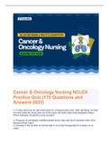 Cancer & Oncology Nursing NCLEX Practice Quiz &lpar;170 Questions and Answers 2023&rpar;
