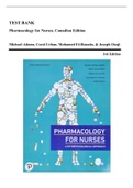 Test Bank - Pharmacology for Nurses, Canadian Edition, 3rd Edition (Adams, 2021), Chapter 1-64 | All Chapters
