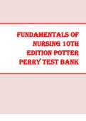 Test Bank for Fundamentals of Nursing 10th Edition Potter Perry Chapter 1-50 &vert;Complete Guide A&plus;