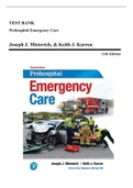 Test Bank - Prehospital Emergency Care, 11th Edition (Mistovich, 2018), Chapter 1-46 | All Chapters