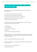 NASM Nutrition Certification EXAM &lpar;Nutrition Specialist Exam&rpar; 2023