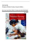 Test Bank - Principles of Pediatric Nursing: Caring for Children, 8th Edition (Cowen, 2023), Chapter 1-31 | All Chapters
