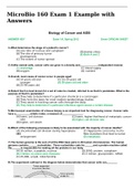 MicroBio 160 Exam 1 Example with Answers