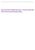 NSG 530 STUDY GUIDE Patho Quiz 1 |STUDY GUIDE FOR QUIZ #1 Advanced Pathophysiology 