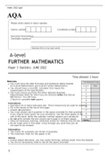 AQA A level FURTHER MATHEMATICS 7367&sol;3S Paper 3 June 2022 QUESTION PAPER and FINAL MARK SCHEME BUNDLE&period;