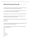 RCIS CCI Practice Exam &num;9 2023 with 100&percnt; correct answers